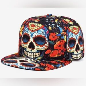 Colorful‎ Skull Print Snapback Hat